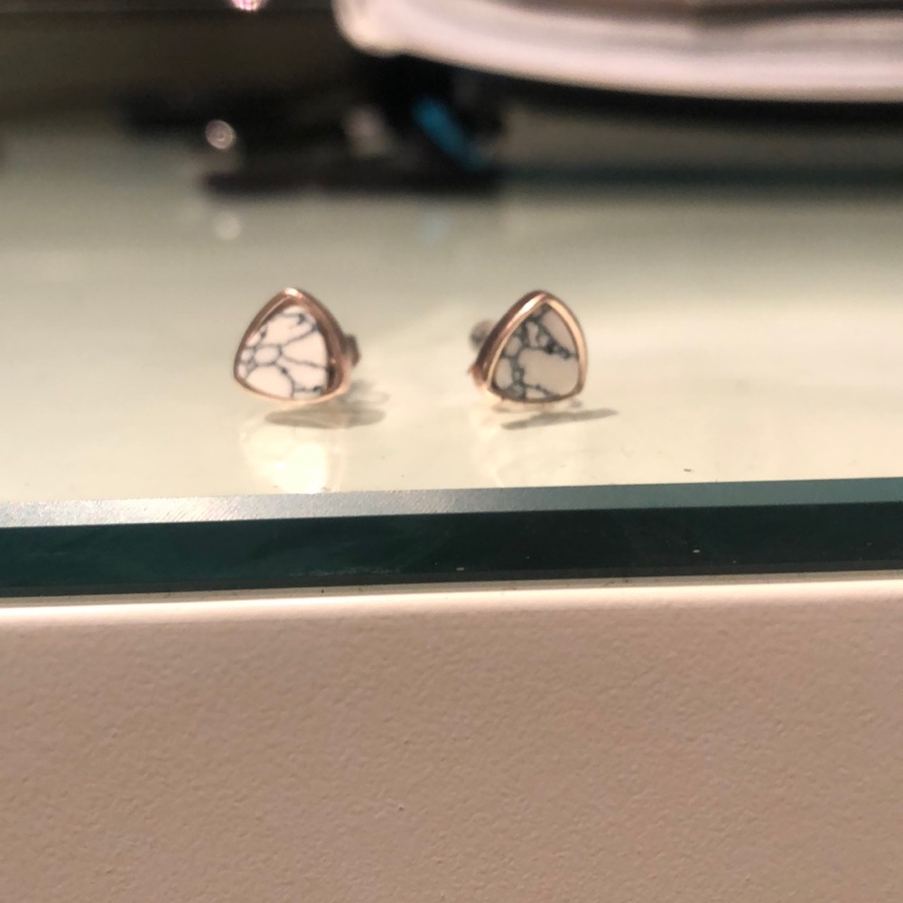 marble and gold earrings